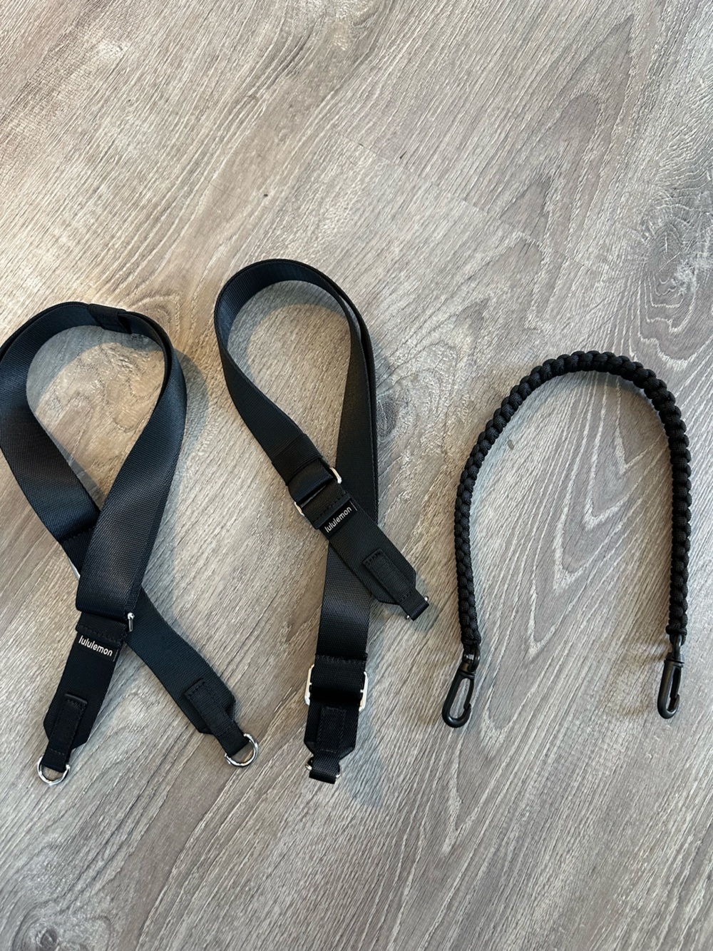 Black LULULEMON Adjustable Shoulder Strap and Braided BEIS Strap Set NEW
